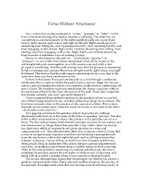Virtue Without Attachment