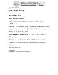 1 Billing Code 5001-06 DEPARTMENT of DEFENSE