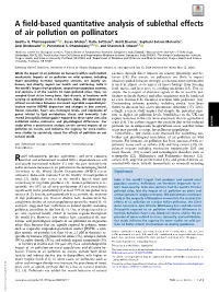 A Field-Based Quantitative Analysis of Sublethal Effects of Air Pollution on Pollinators