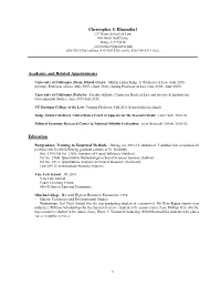 Christopher S. Elmendorf Academic and Related Appointments Education