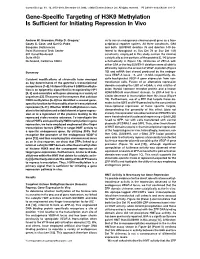 Gene-Specific Targeting of H3K9 Methylation Is Sufficient for Initiating Repression in Vivo