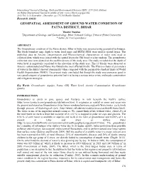 Geospatial Assessment of Ground Water Condition of Patna District, Bihar