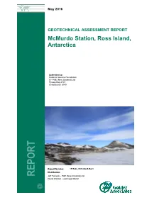Mcmurdo Preliminary Geotech Report
