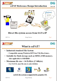 SATA-IP Exfat Reference Design Introduction