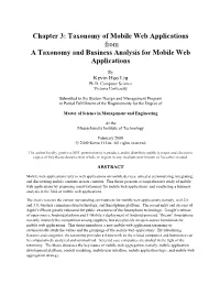 Taxonomy of Mobile Web Applications from a Taxonomy and Business Analysis for Mobile Web Applications