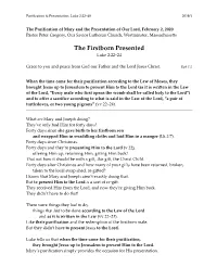The Firstborn Presented Luke 2:22–24