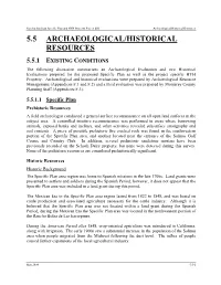 5.5 Archaeological/Historical Resources