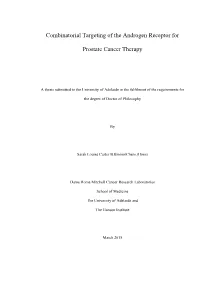 Combinatorial Targeting of the Androgen Receptor for Prostate
