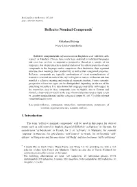 Reflexive Nominal Compounds*