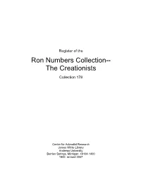 Ron Numbers Collection-- the Creationists