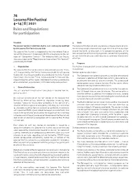 Rules and Regulations for Participation