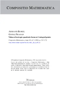 Values of Isotropic Quadratic Forms at S-Integral Points Compositio Mathematica, Tome 83, No 3 (1992), P