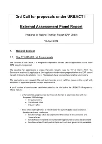 3Rd Call for Proposals Under URBACT II External