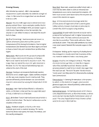 Brewing Glossary ABV (Alcohol by Volume)