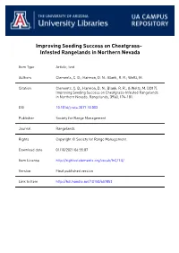 Improving Seeding Success on Cheatgrass-Infested Rangelands in Northern Nevada