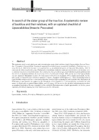 In Search of the Sister Group of the True Lice: a Systematic Review of Booklice and Their Relatives, with an Updated Checklist of Liposcelididae (Insecta: Psocodea)