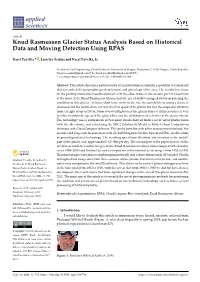 Knud Rasmussen Glacier Status Analysis Based on Historical Data and Moving Detection Using RPAS