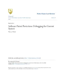 Software Patent Protection: Debugging the Current System Thomas P