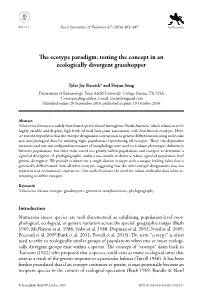 The Ecotype Paradigm: Testing the Concept in an Ecologically Divergent Grasshopper