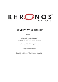 The Openvx™ Specification