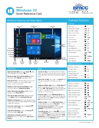 Windows 10 Quick Reference Card