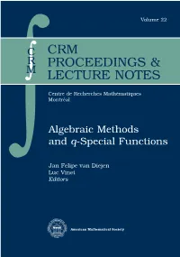 Crm Proceedings & Lecture Notes
