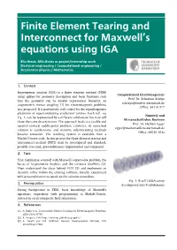 Finite Element Tearing and Interconnect for Maxwell's Equations Using