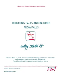 Reducing Falls and Injuries from Falls