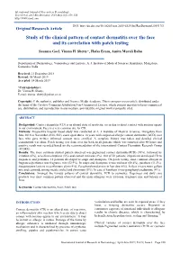Study of the Clinical Pattern of Contact Dermatitis Over the Face and Its Correlation with Patch Testing