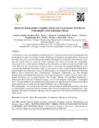 Biostratigraphic Correlation of Paleozoic Rocks in Northern and Westren Iraq
