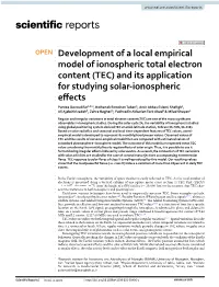 Development of a Local Empirical Model of Ionospheric Total Electron