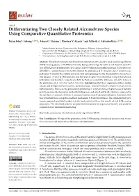 Differentiating Two Closely Related Alexandrium Species Using Comparative Quantitative Proteomics
