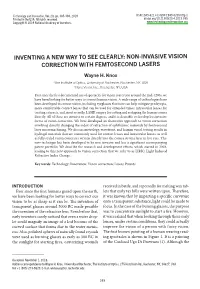 NON-INVASIVE VISION CORRECTION with FEMTOSECOND LASERS Wayne H