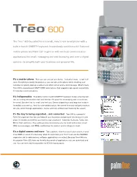 Treo 600 (GSM) Data Sheet