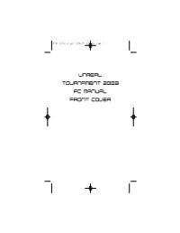 UNREAL TOURNAMENT 2003 PC MANUAL Front Cover Ut2k3 PC Manual.Qxd 9/26/02 4:55 PM Page 2