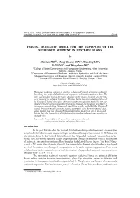 Fractal Derivative Model for the Transport of the Suspended Sediment