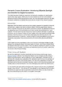 Introducing Dbpedia Spotlight and Widenet for Digital Humanities