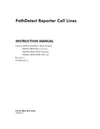 Manual: Pathdetect Reporter Cell Lines