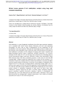 Mc Methylation Analysis Using Long Read Nanopore Sequencing