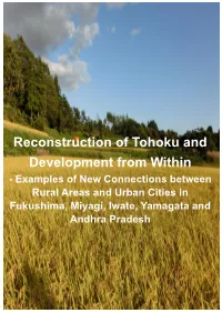 Reconstruction of Tohoku and Development from Within