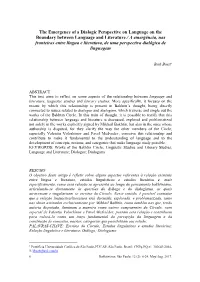The Emergence of a Dialogic Perspective on Language on The