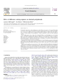Effect of Different Cooking Regimes on Rhubarb Polyphenols
