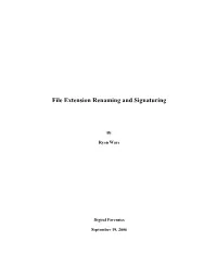 File Extension Renaming and Signaturing