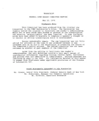 FOMC Meeting Transcript