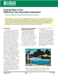 From the River to You: USGS Real-Time Streamflow Information …From the National Streamflow Information Program