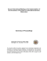 Summary of Proceedings