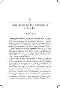 Emancipation and Post-Emancipation in Zanzibar
