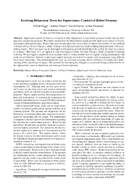 Evolving Behaviour Trees for Supervisory Control of Robot Swarms