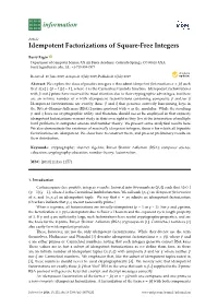 Idempotent Factorizations of Square-Free Integers