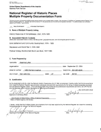 National Register of Historic Places Multiple Property Documentation Form